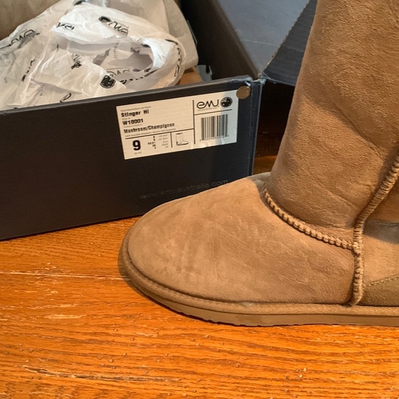 EMU Stinger Hi Women’s Genuine Sheepskin Boots Mushroom Gray Size 9 - Picture 6 of 13